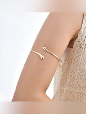 NEW Drip Drop Bypass Bracelet 18k Gold Plate Liquid Molten Metal Teardrop AP21